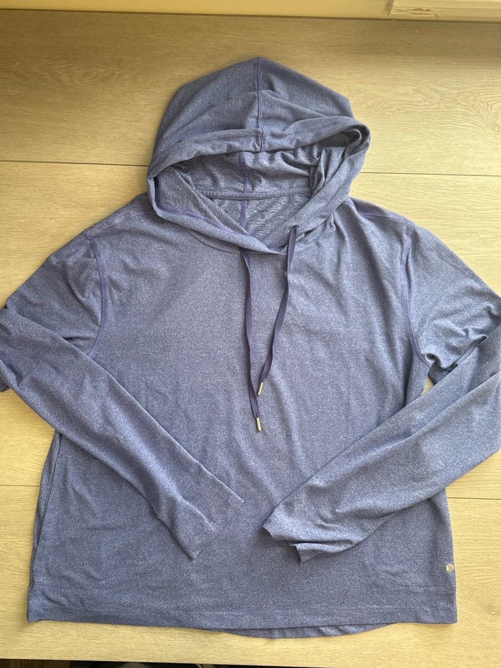 Empetua Purple Heathered Long Sleeve Hooded Pullover Shirt Women's Size Large